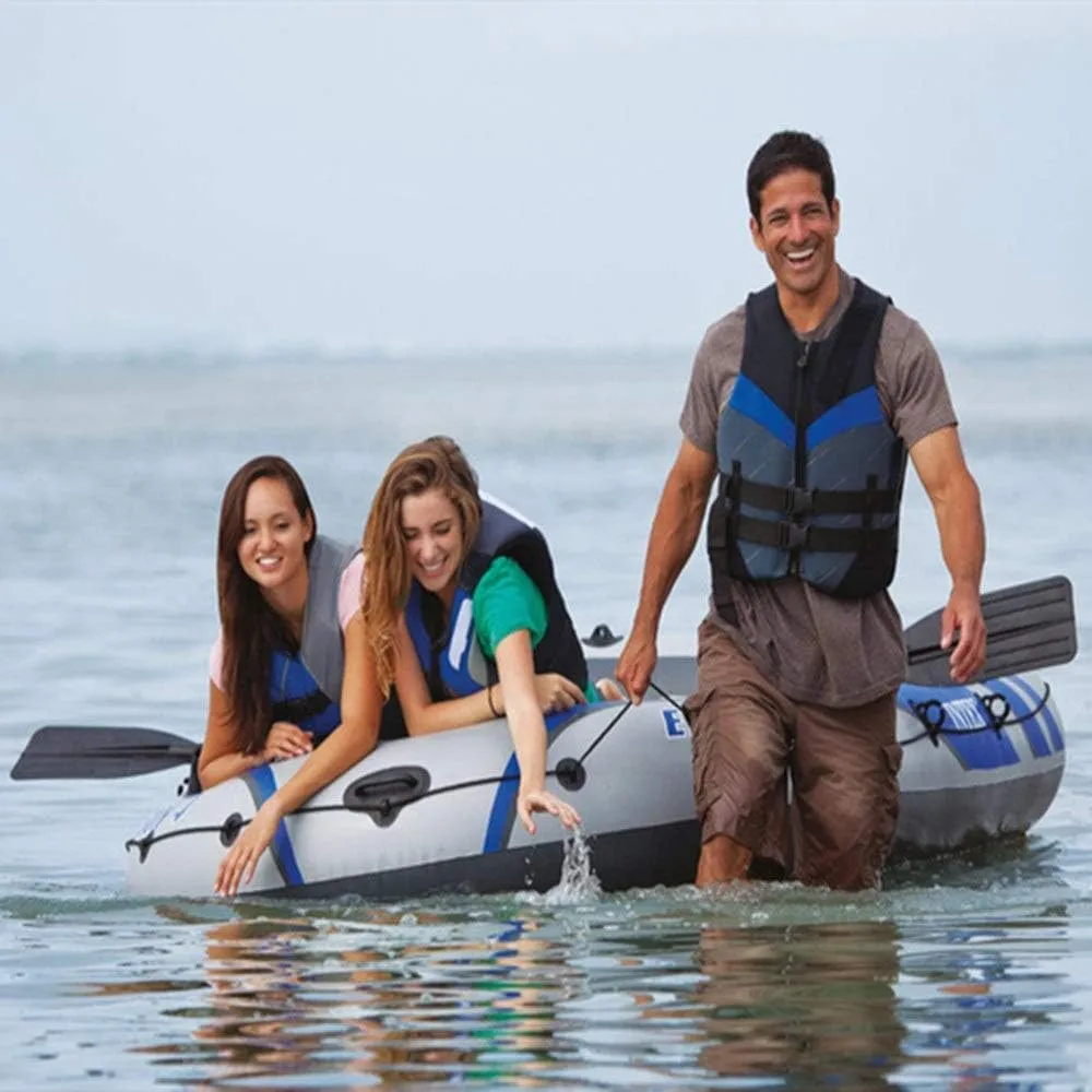 Inflatable Kayak,Drifter Four-Person Inflatable Boat 4 People Rubber Rowing Fishing Boat Thickening Increase/Gray