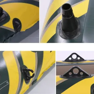 Inflatable Kayak,Four-Person Inflatable Boat 4 People Rubber Rowing Fishing Boat Thickening Inflatable Fishing Boat Drifting Boat/Green
