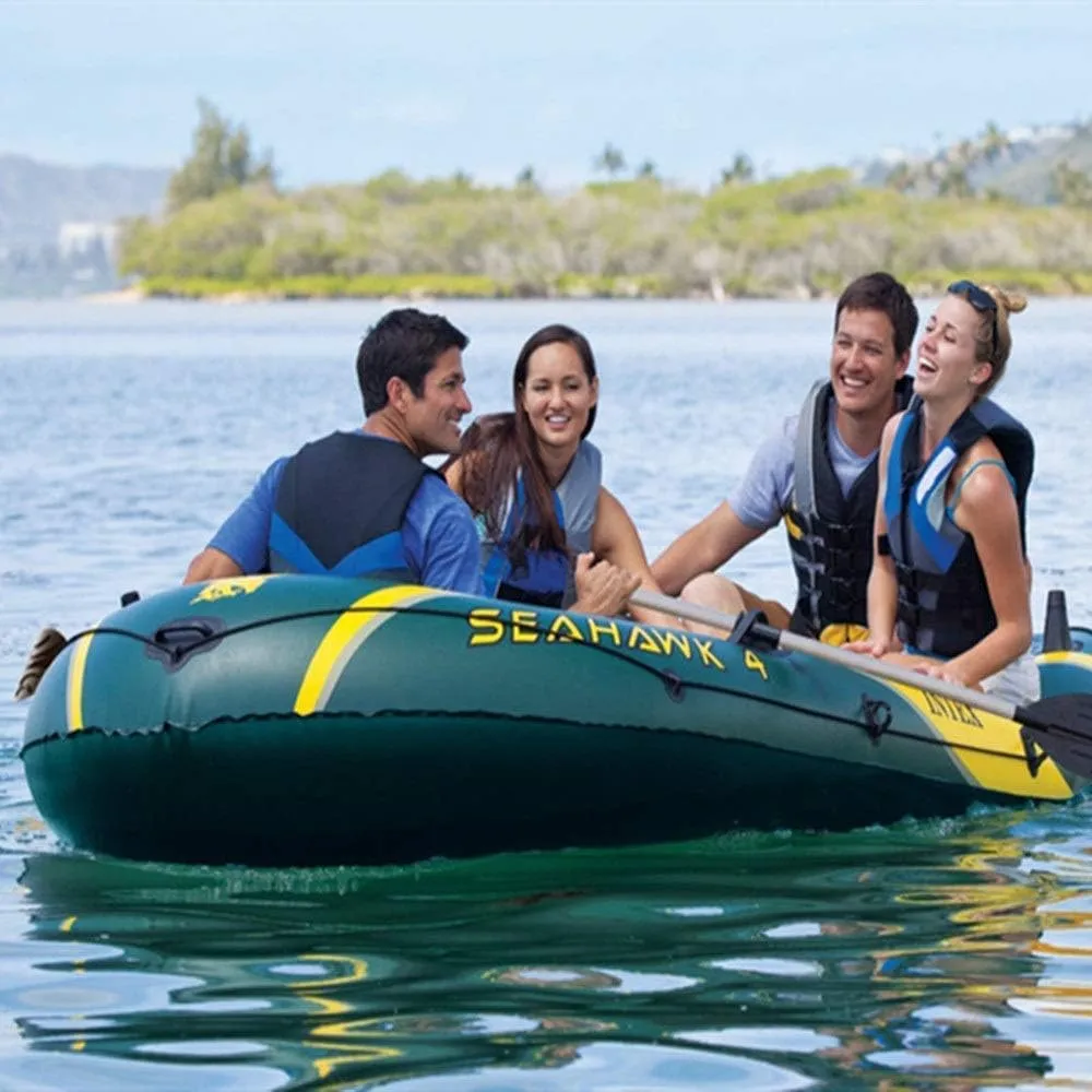 Inflatable Kayak,Four-Person Inflatable Boat 4 People Rubber Rowing Fishing Boat Thickening Inflatable Fishing Boat Drifting Boat/Green