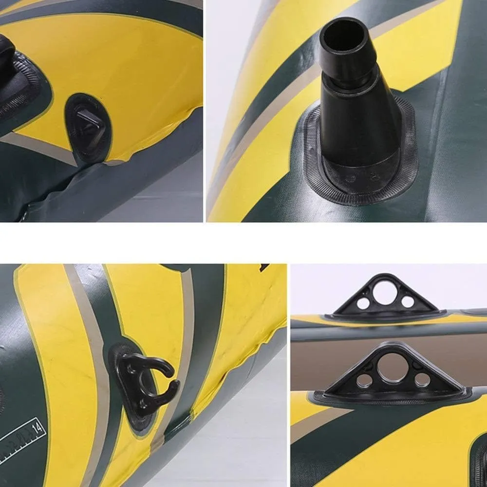 Inflatable Kayak,Four-Person Inflatable Boat 4 People Rubber Rowing Fishing Boat Thickening Inflatable Fishing Boat Drifting Boat/Green
