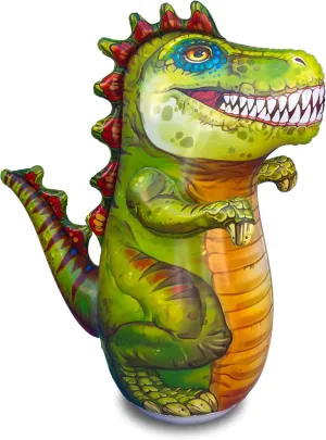 Inflatable T-Rex Dinosaur Bop Bag for Kids | Premium 48" Tall 3-D Bounce Back Punching Bag Toy