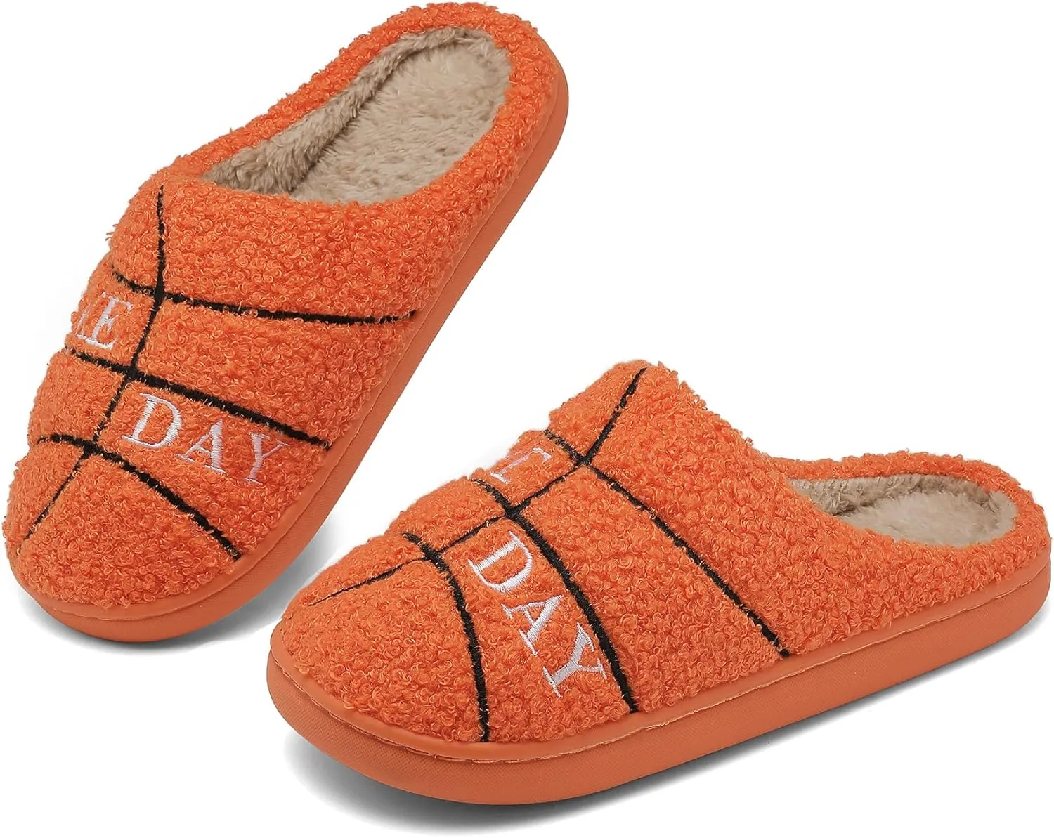 INMINPIN Kids Girls Boys Ball Sports Slippers Soft Curly House Shoes Memory Foam Non-Slip Indoor Outdoor Slippers for Sports Fan