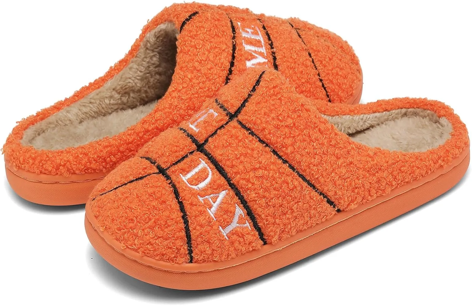 INMINPIN Kids Girls Boys Ball Sports Slippers Soft Curly House Shoes Memory Foam Non-Slip Indoor Outdoor Slippers for Sports Fan