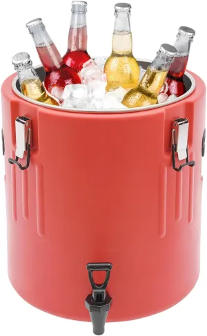 Insulated Beverage Dispenser, Hot & Cold Drink Dispenser with Stainless Steel Interior and Spout/Spigot, Portable Cooler for Camping, Parties, Stalls, Banquets (40L)