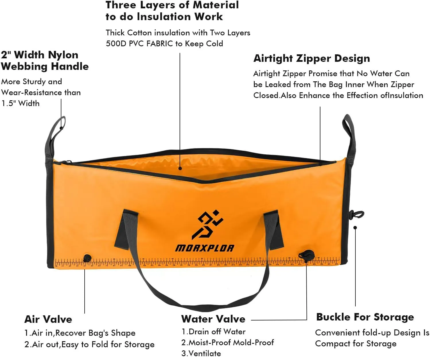 Insulated Fish Cooler Bag for Fishing 41x17 47x17In 50x20In 60x24 72x30 Inch,Large Insulated Fish Kill Bag,Fishing Catch Bag Cooler with Common Smooth Water-Resistant Zipper