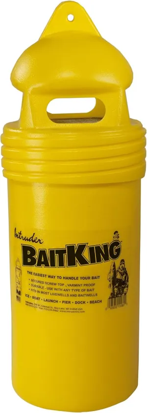 INTRUDER BaitKing, Live Bait Bucket, Use Trolling, Floating or Even Ice Fishing, Screened Top, Large, 17-inch x 6.25-inch