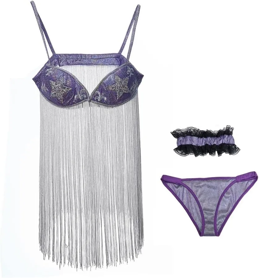 iSHOWcos Alice Ayres Closer Movie Stripper Cosplay Costume Women Tassel Sexy Dress Closer Natalie Portman Costume