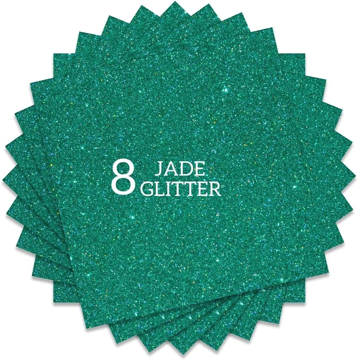 Jade Green Glitter HTV Heat Transfer Vinyl Bundle 8 Sheets-12"x12" Iron on for DIY Shirts Gifts