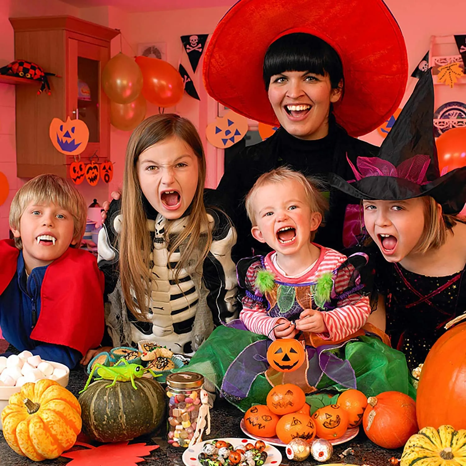 Jagmag® 6pcs Mini Halloween Pumpkin Candy Bucket Little Plastic Pumpkin Bucket Children Trick or Treat Bags for Party Favors Table Decoration Props