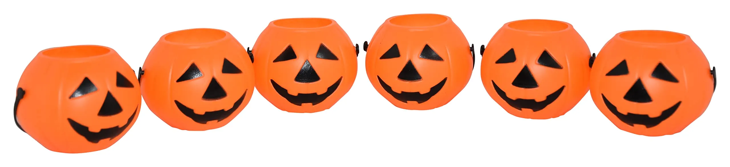 Jagmag® 6pcs Mini Halloween Pumpkin Candy Bucket Little Plastic Pumpkin Bucket Children Trick or Treat Bags for Party Favors Table Decoration Props