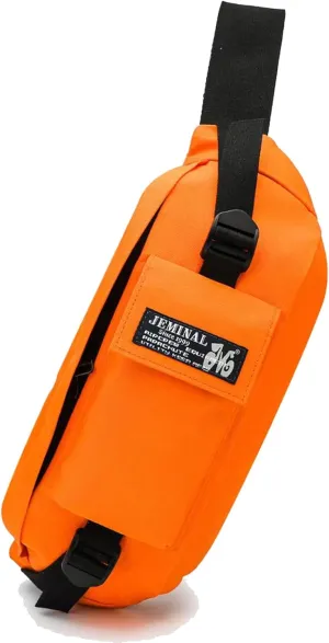 JEMINAL Sling Bag: Diamond-Grid Pattern 4L Light Spacious Crossbody Shoulder Everyday Carry Bag with Quick-adjust Strap - Double Layered Fabric Funny Pack for Men, Women, Travel, Sport (Orange)