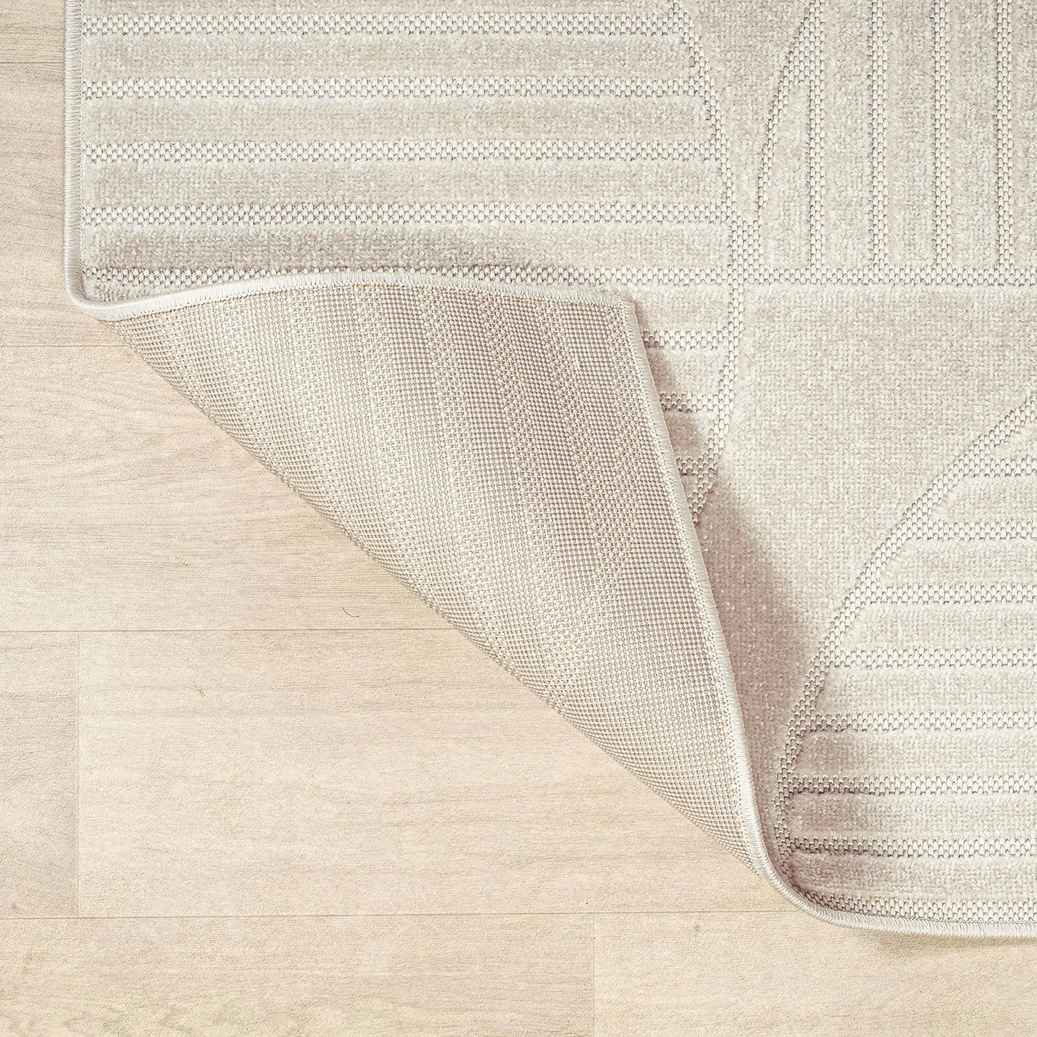 JONATHAN Y SCN104B-28 Nordby High-Low Geometric Arch Scandi Striped Indoor/Outdoor Runner Rug, Modern, Contemporary, Geometric, Bohemian,Bedroom,Kitchen,Living Room,Non Shedding, Ivory/Cream,2' x 8'