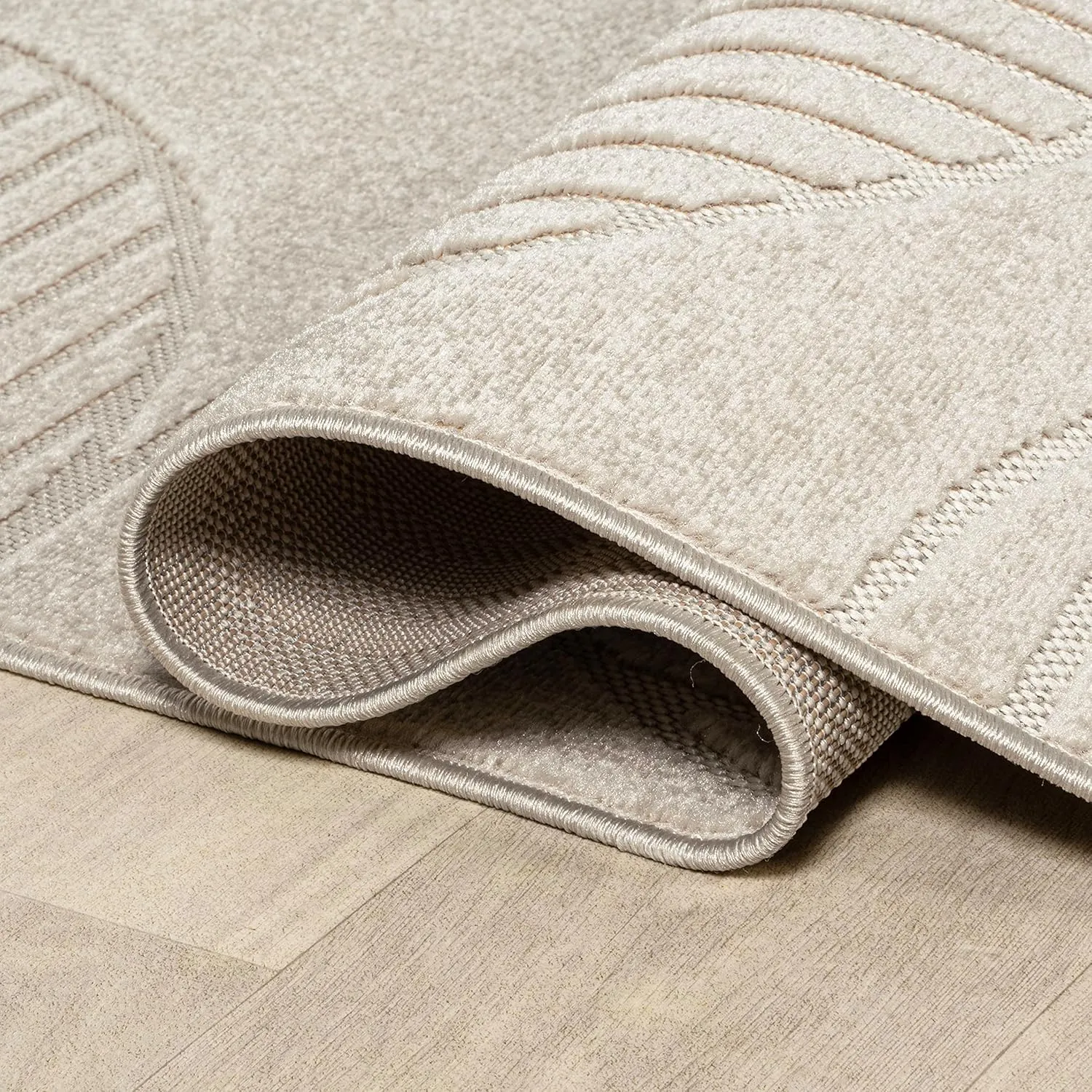JONATHAN Y SCN104B-28 Nordby High-Low Geometric Arch Scandi Striped Indoor/Outdoor Runner Rug, Modern, Contemporary, Geometric, Bohemian,Bedroom,Kitchen,Living Room,Non Shedding, Ivory/Cream,2' x 8'