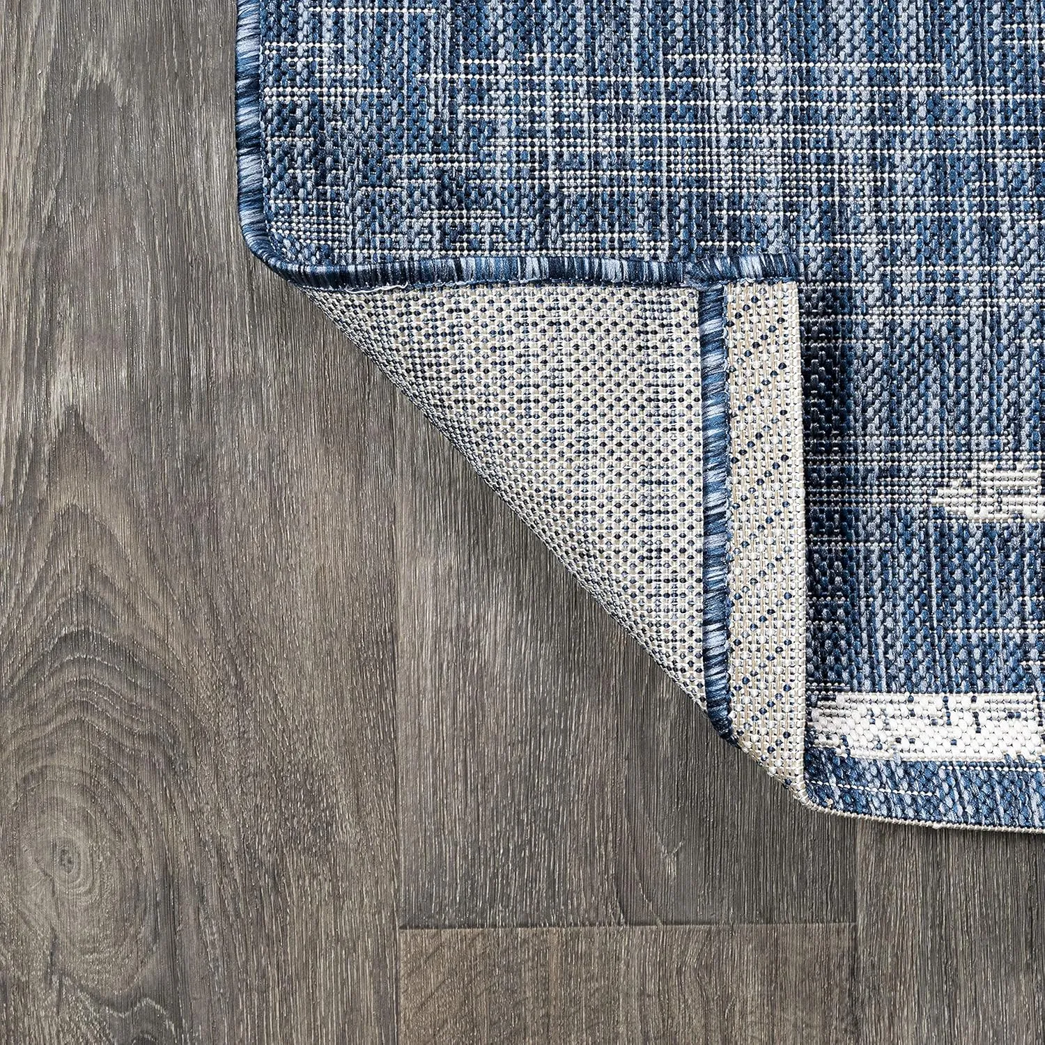 JONATHAN Y SMB124C-28 Zolak Berber Stripe Geometric Indoor Outdoor Runner Rug Bohemian Contemporary Easy Cleaning Bedroom Kitchen Backyard Patio Non Shedding, 2 X 8, Blue/Ivory