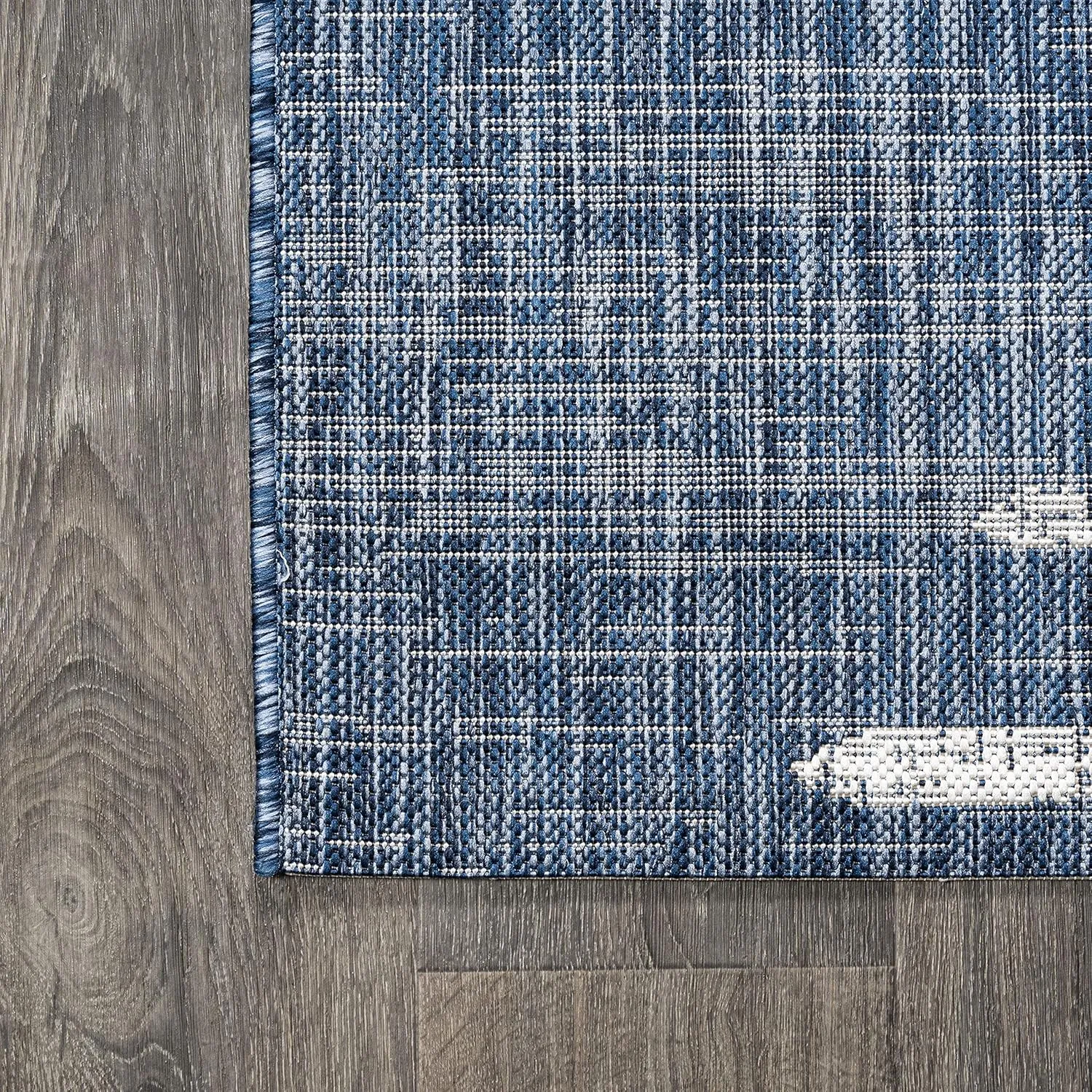 JONATHAN Y SMB124C-28 Zolak Berber Stripe Geometric Indoor Outdoor Runner Rug Bohemian Contemporary Easy Cleaning Bedroom Kitchen Backyard Patio Non Shedding, 2 X 8, Blue/Ivory