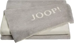 Joop! Plaid Blanket Plain Double-Sided Ecru Smoke Cotton / Dralon, Dimensions: 200 cm x 150 cm, 732316