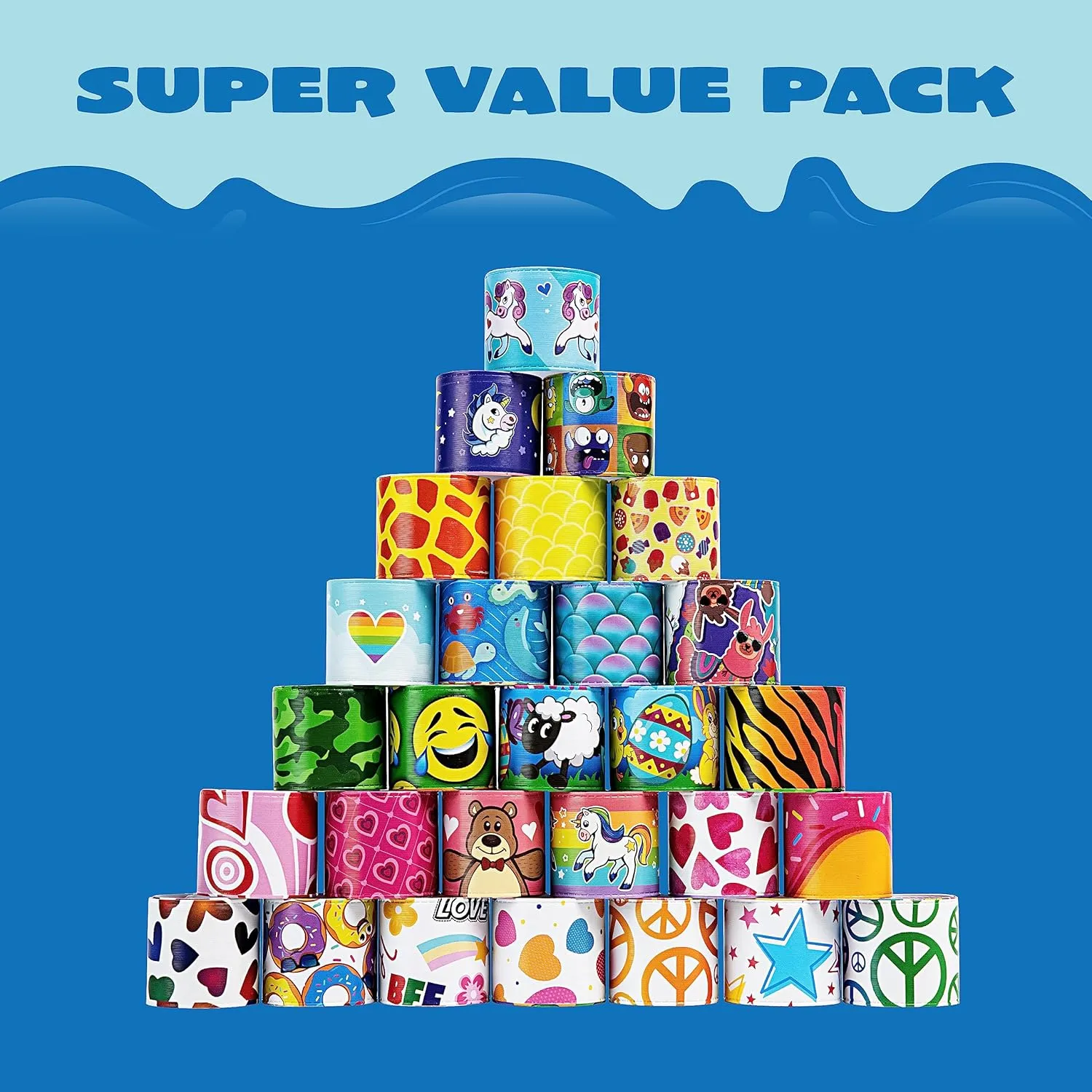 JOYIN 144 Pcs Slap Bracelets for Kids, Bulk Wristbands with Animals, Friendship, Heart, Party Favors, Classroom Prizes Birthday Exchanging Gifts,Goodies Bag Stuffers Fillers