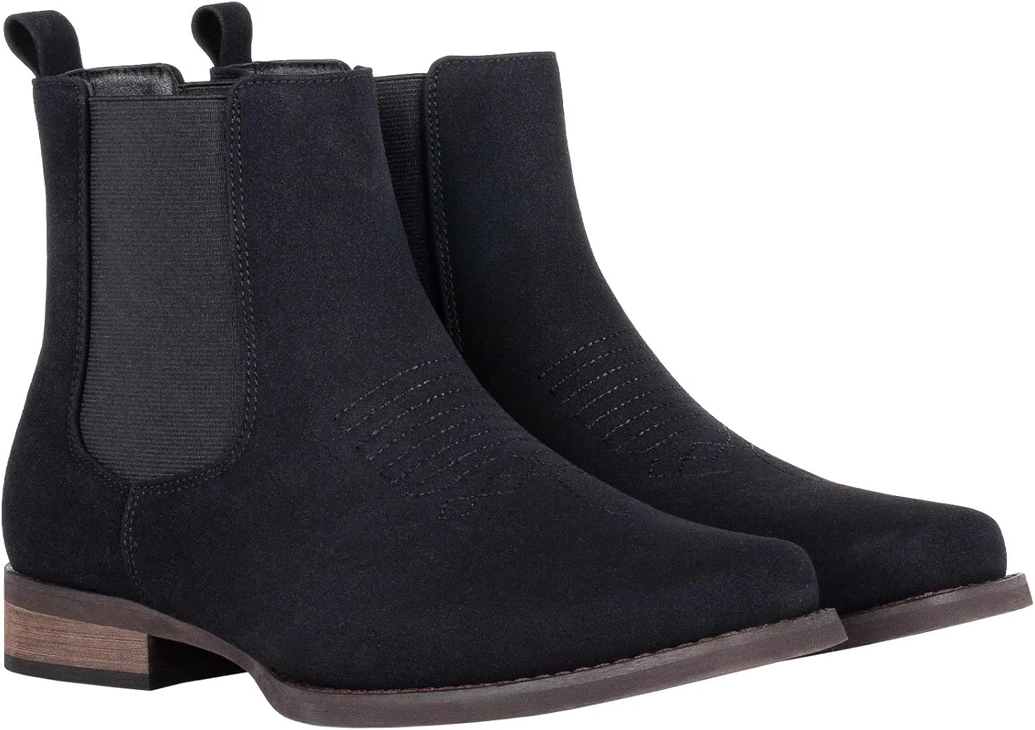 J's.o.l.e Western Cowboy Boots for Men Square Toe Stylish Ankle Chelsea Boots