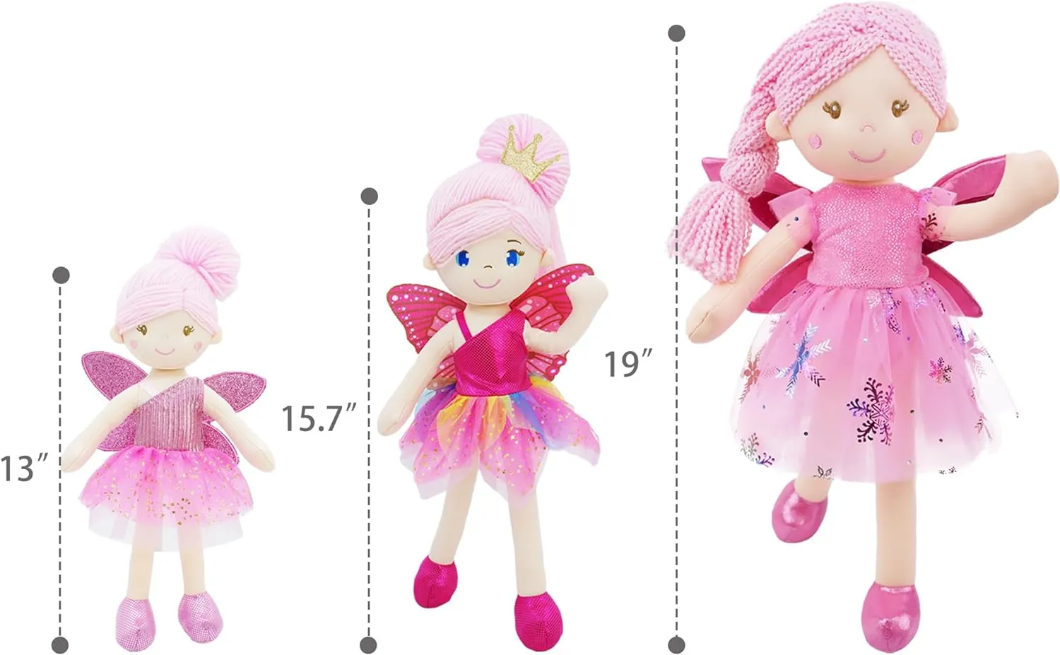 June Garden 12" Enchanted Garden Fairy Doll Violet - Plush Stuffed Soft Doll Girl Gift - Purple Outfit and Wings