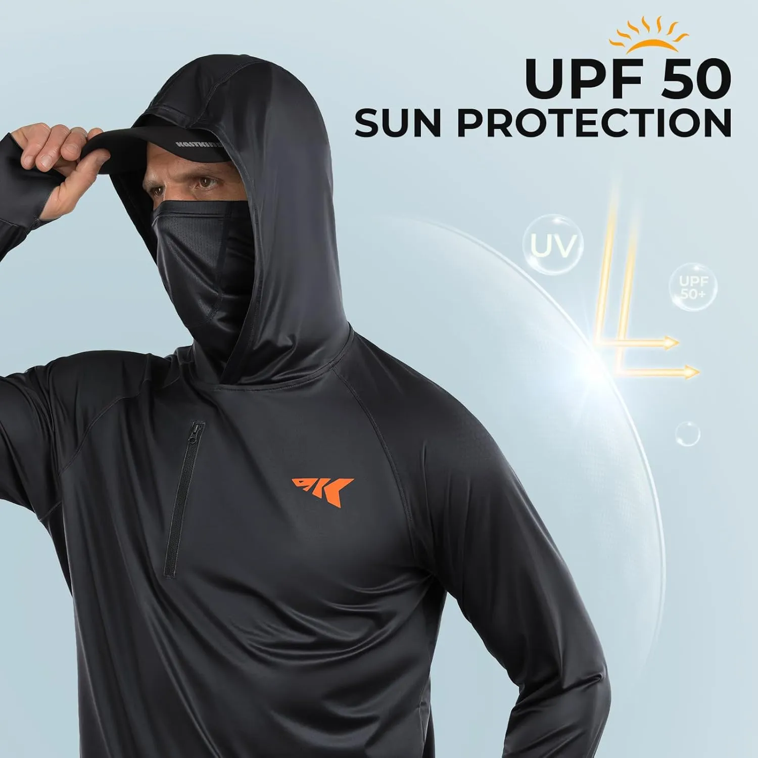 KastKing Sun Tamer Performance Fishing Hoodie, UPF 50 Sun Protection Shirt, Built-in Neck Gaiter, HYDROCOOLING Cooling Fabric