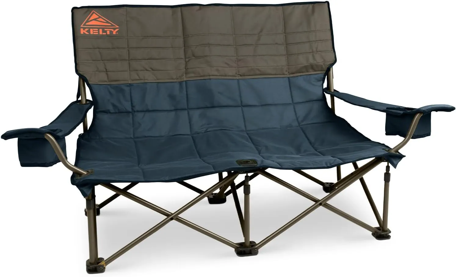 Kelty Low Loveseat Double 2 Person Camping Chair, Two Person Foldable Seat for Festivals, Concerts, Tailgates, Beach Days, Low Seat Height
