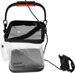 KESYOO Heavy Duty Transparent Fishing Bucket Collapsible Handheld Outdoor Fishing Container for Live Fish Storage for Fishing Accessories and Bait Management