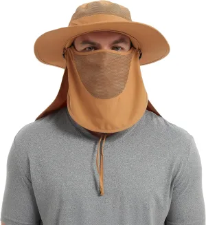 Keya Boonie Hat Sun Protection, Wide Brim with Face Cover & Neck Flap, Packable Bucket Sun Hat, Fishing Hats