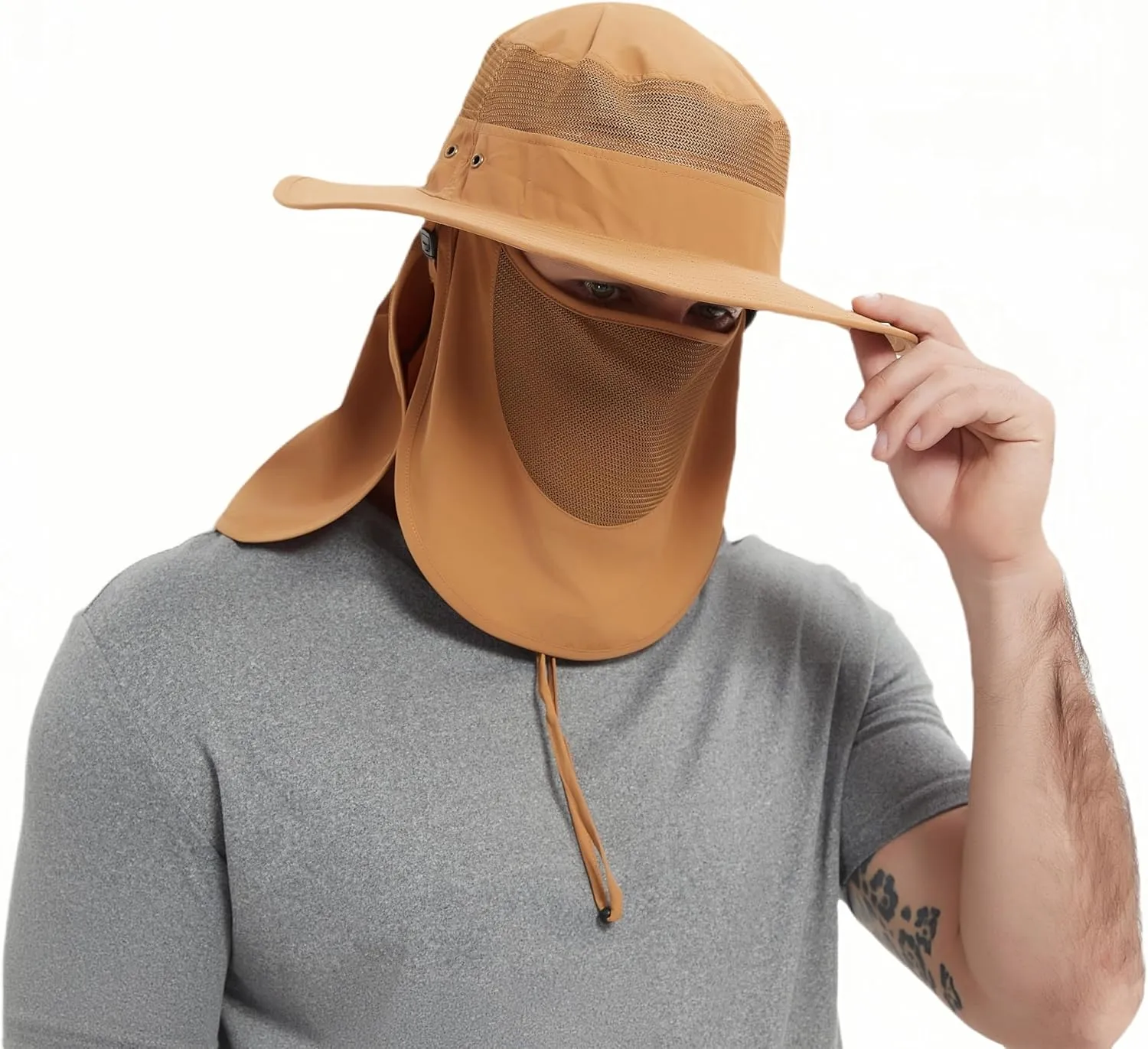 Keya Boonie Hat Sun Protection, Wide Brim with Face Cover & Neck Flap, Packable Bucket Sun Hat, Fishing Hats