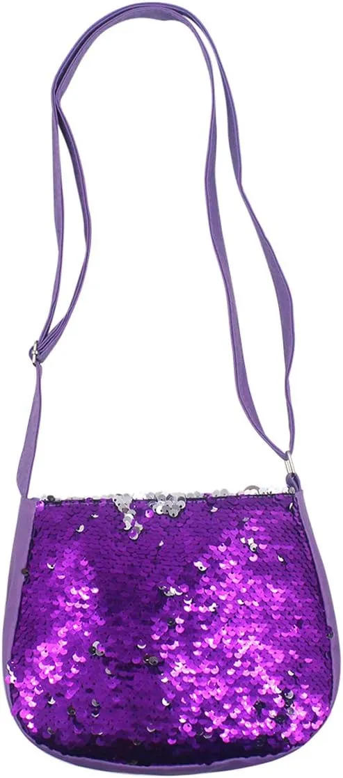 Kids Girls Sparkle Crossbody Purses Glitter Shiny Flip Sequin Small Purse Zippered Cute Handbag