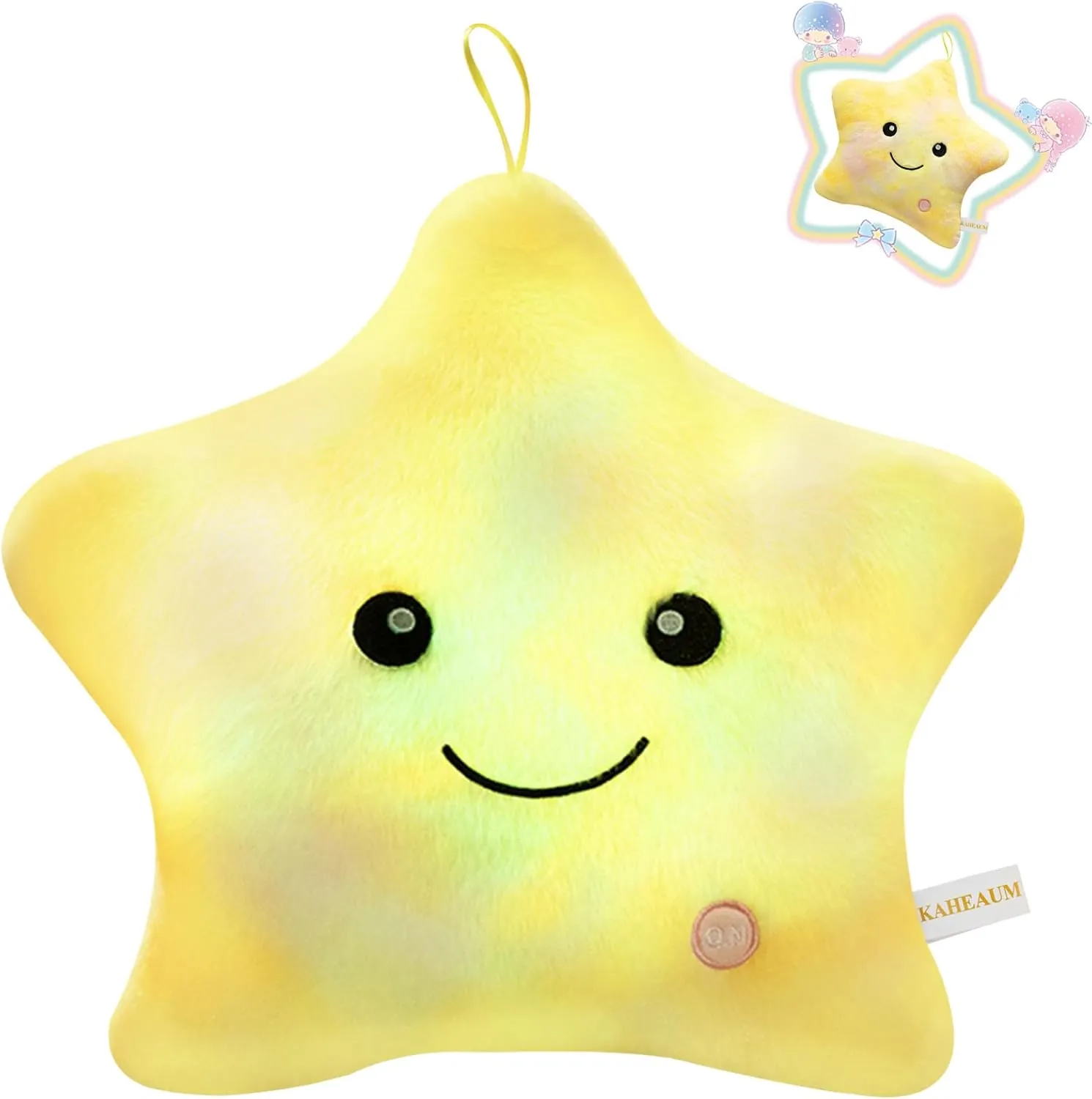 Kids Star Pillow Light Up Stuffed Animal for Girls Decorative Pillows Plushies for Boys Children Teens Adults Gifts on Birthday Christmas Valentines,Twinkle Star Throw Pillow Night Plush Toys