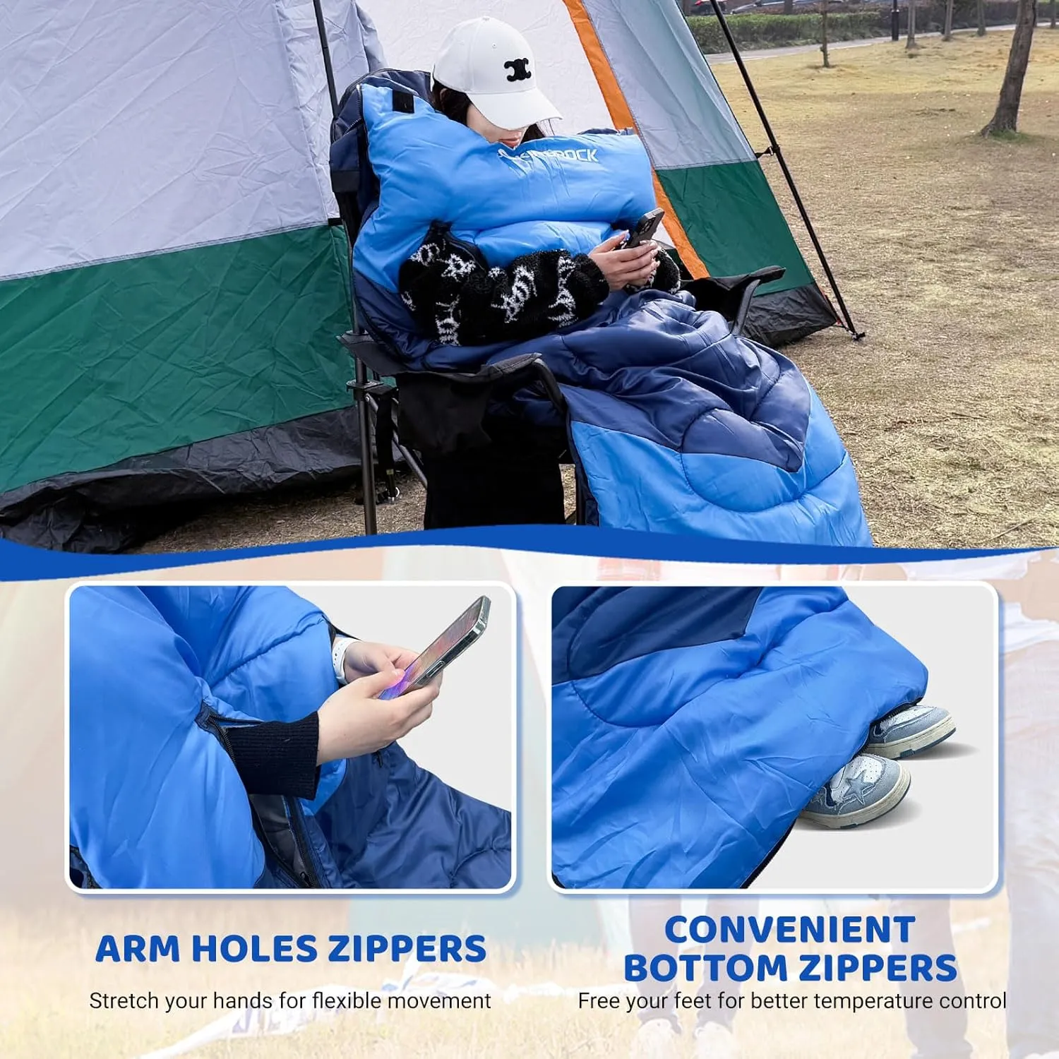 KINGROCK Sleeping Bags for Adults Backpacking Lightweight Waterproof- Cold Weather Sleeping Bag