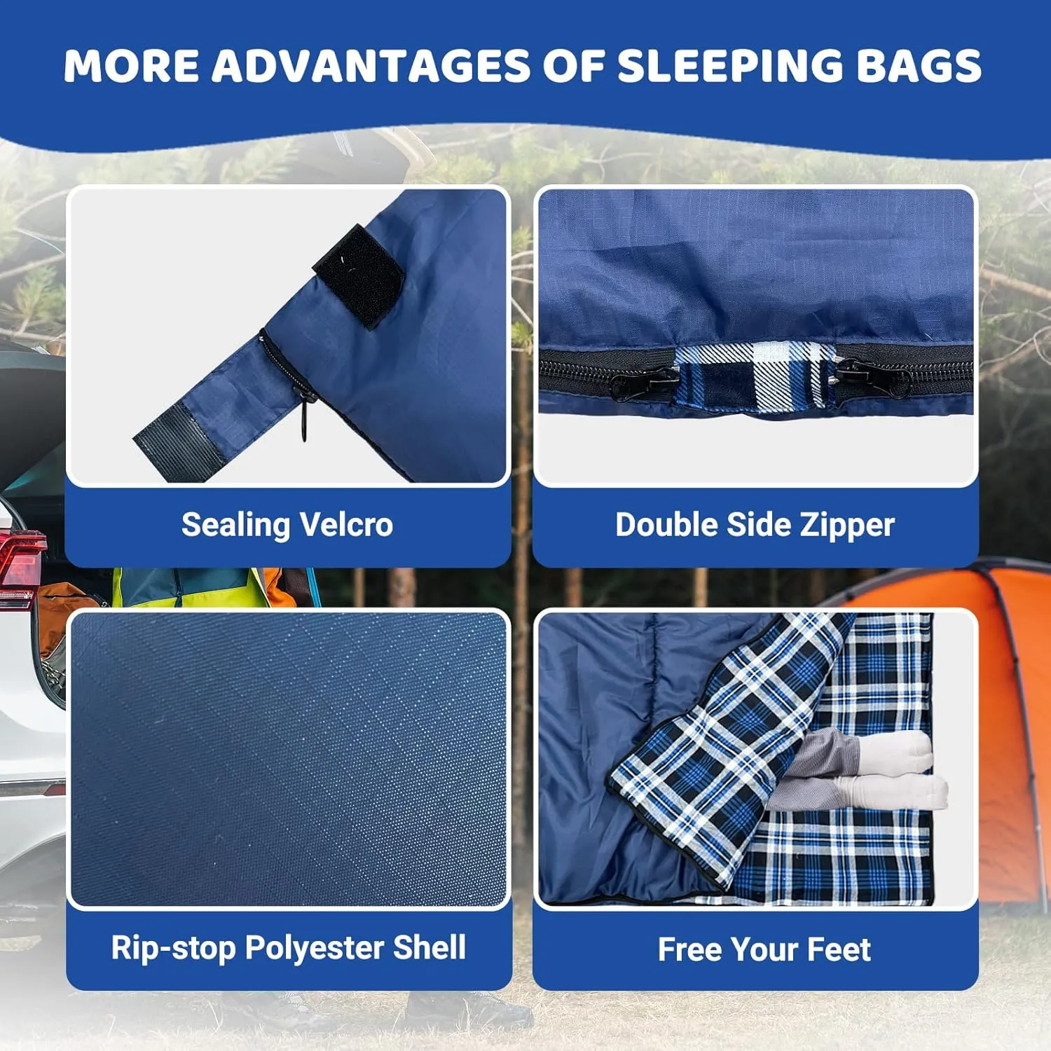 KINGROCK Sleeping Bags for Adults Backpacking Lightweight Waterproof- Cold Weather Sleeping Bag
