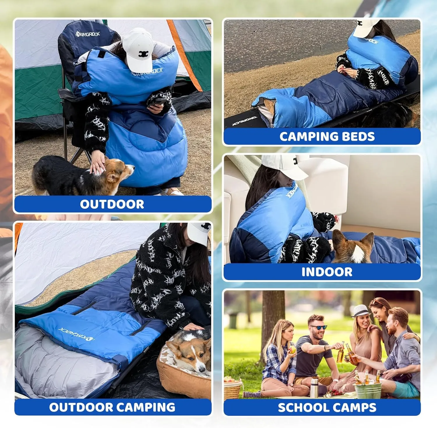 KINGROCK Sleeping Bags for Adults Backpacking Lightweight Waterproof- Cold Weather Sleeping Bag