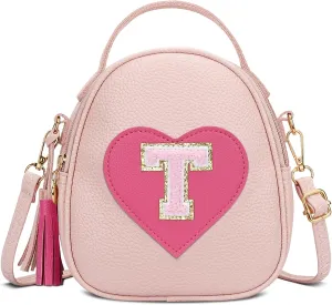 KKXIU Purse Gifts for Girls Cute Little Girl Crossbody Bag Heart Kids Small Backpack with Tassel (T)