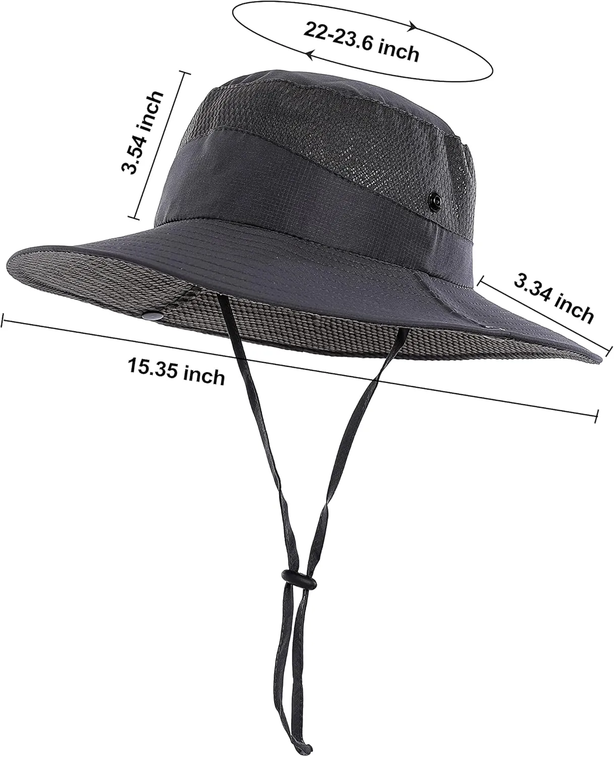 Koreshion Mens Sun Hat Wide Brim Breathable Mesh UPF 50  Waterproof Fishing Hat Safari Hat Foldable Boonie Cap