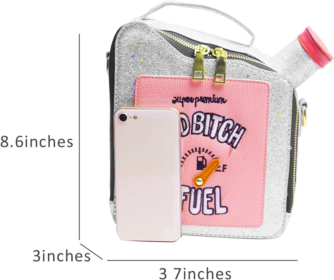KUANG! Women's Fashion Sequin Crossbody Bag - Fun Gasoline Handbag Shoulder Bag for Women