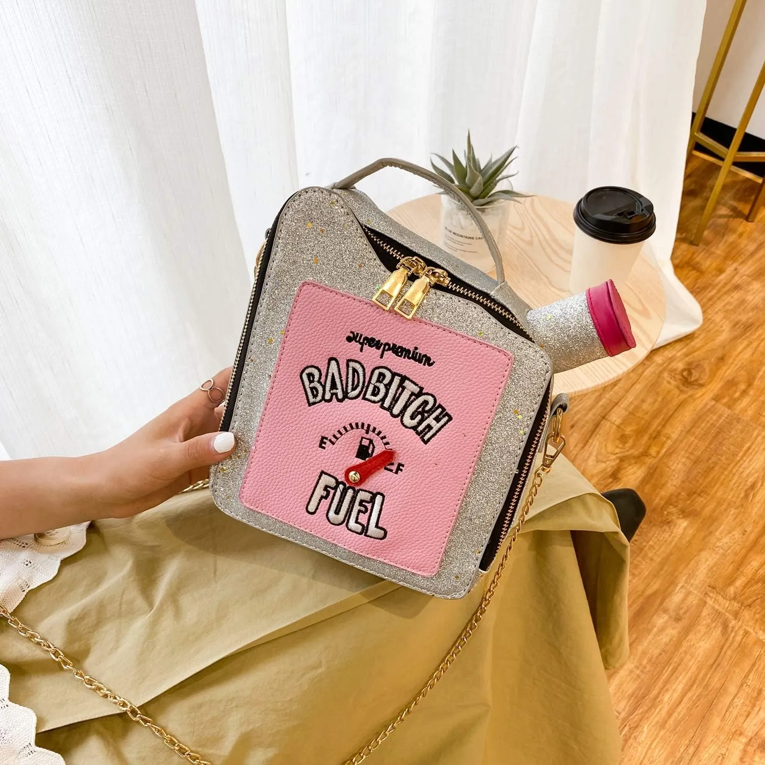 KUANG! Women's Fashion Sequin Crossbody Bag - Fun Gasoline Handbag Shoulder Bag for Women