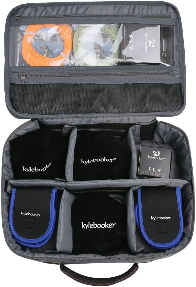 Kylebooker Fishing Reel and Gear Case Portable Tackle Organizer Storage Bag for Spinning Baitcasting Fly Reels