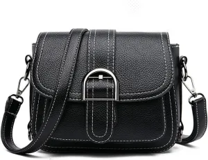Ladies Casual Minimalist Crossbody Bag, Black Shoulder Bag