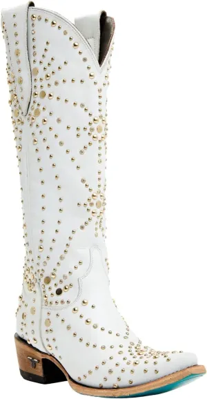 Lane Women's Boot Barn X Sparks Fly Satin Pearl Western Bridal Snip Toe White 7.5 M