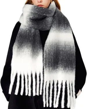 Large Chunky Plaid Scarf Checked Colorful Oversized Scarves Soft Big Cashmere Wool Thick Winter Warm Blanket Women