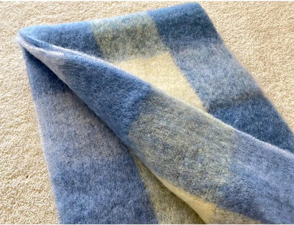 Large Chunky Plaid Scarf Checked Colorful Oversized Scarves Soft Big Cashmere Wool Thick Winter Warm Blanket Women