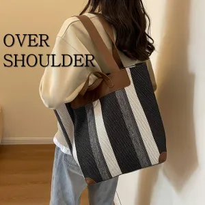 Large Women's Work Tote Bag – Laptop Compartment,Canvas Shoulder Bag for Office & Daily Use,Tote Bag with Spacious Storage