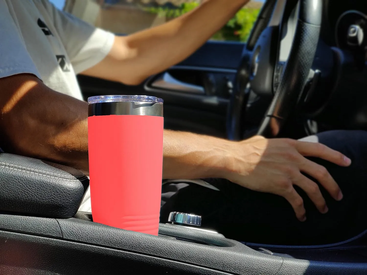 LaserGram 20oz Vacuum Insulated Tumbler Mug, Boat Anchor, Personalized Engraving Included (Coral)