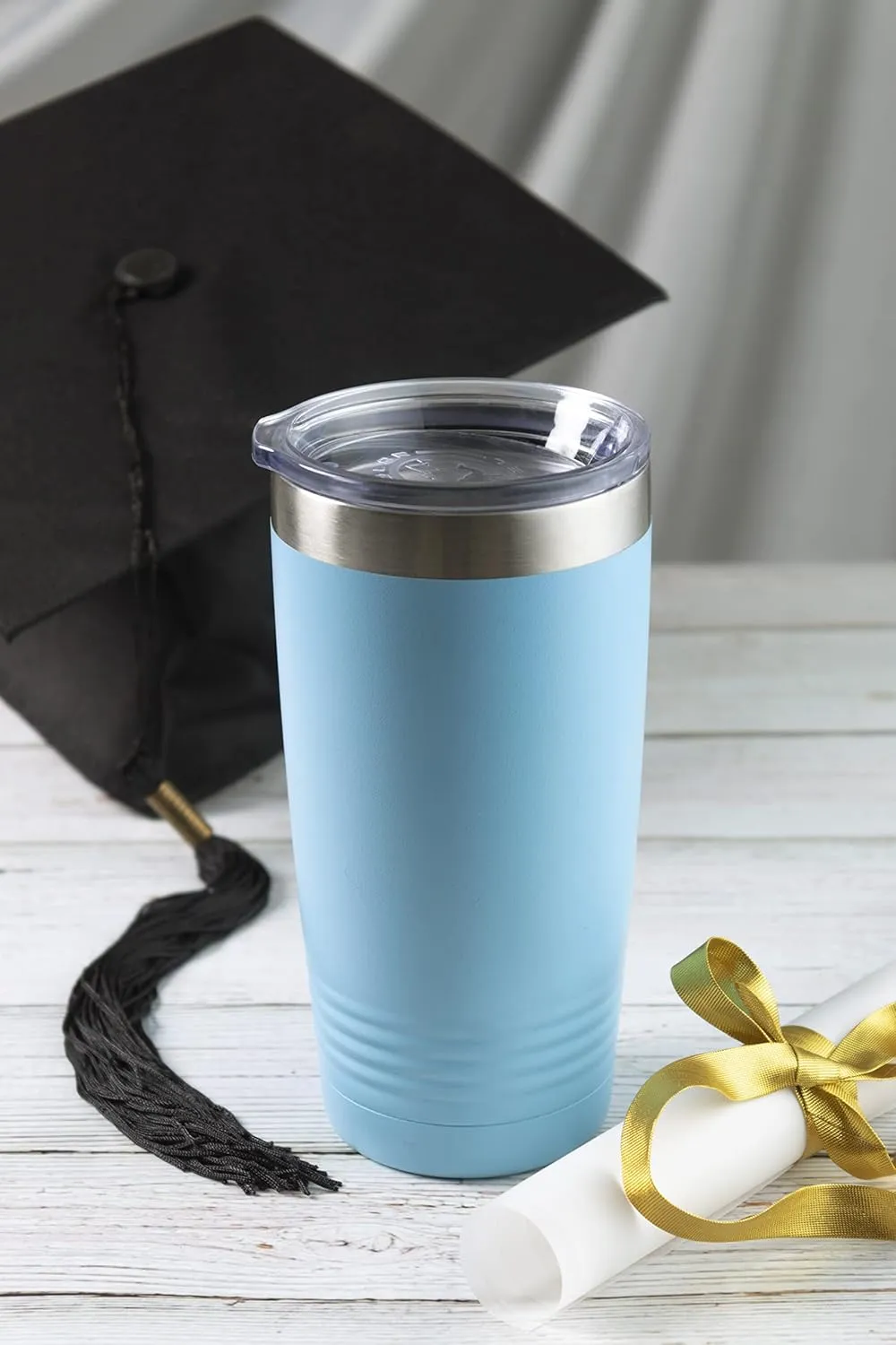 LaserGram 20oz Vacuum Insulated Tumbler Mug, Boat Anchor, Personalized Engraving Included (Coral)