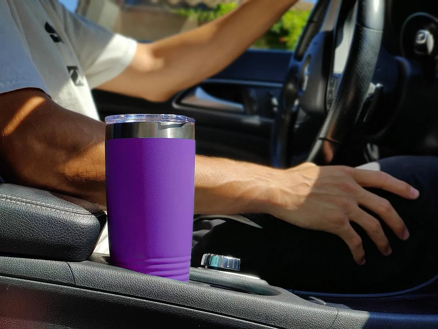 LaserGram 20oz Vacuum Insulated Tumbler Mug, Boat Anchor, Personalized Engraving Included (Dark Purple)