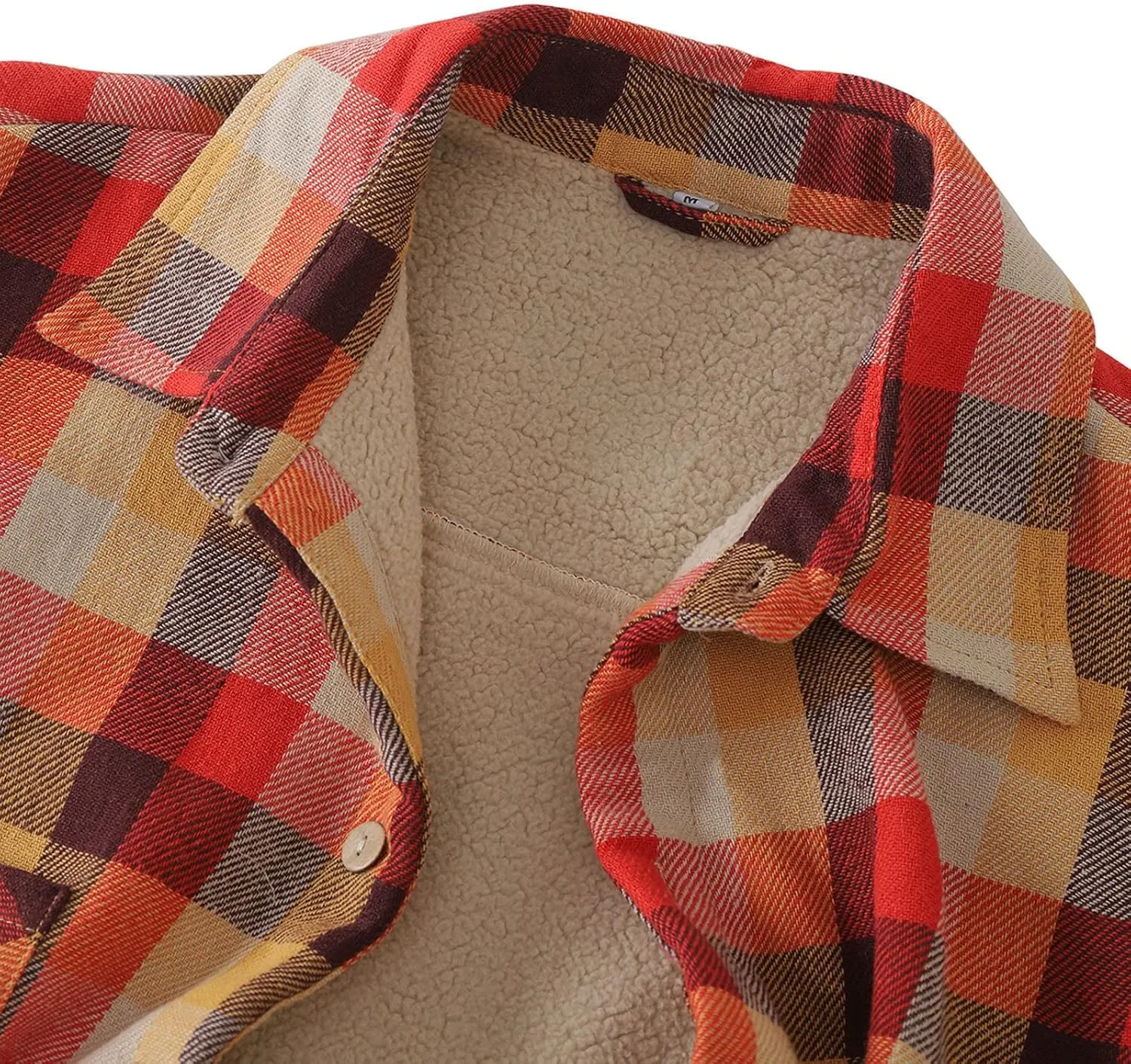 LCMTWX Fleece Plaid Flannel Jacket Pocket Hooded Padded Loose Shirt Top Jacket Coats Shirt Plaid Cotton Hoodies Men Plus