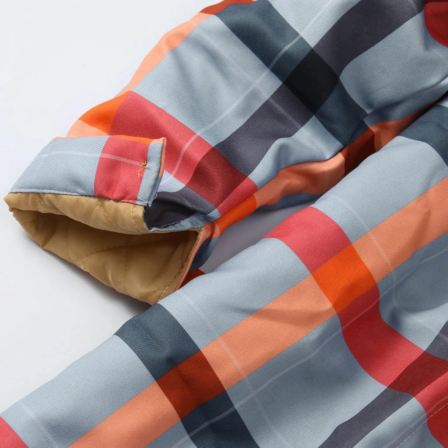 LCMTWX Men's Fleece Lined Flannel Shirt Jacket Hooded Zipper Pocket Long Sleeve Shirt Patchwork Jacket Loose Thickened