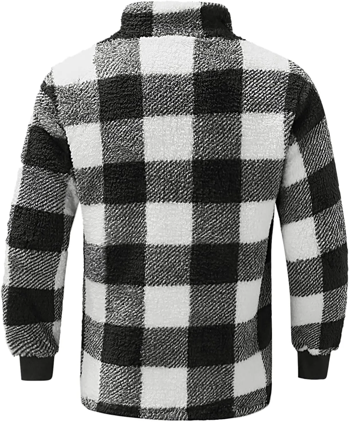 LCMTWX Men's Fleece Lined Flannel Shirt Jacket Sweatshirt Jacket Button Collar Warm Sweater Coat Shirt Plaid Cotton