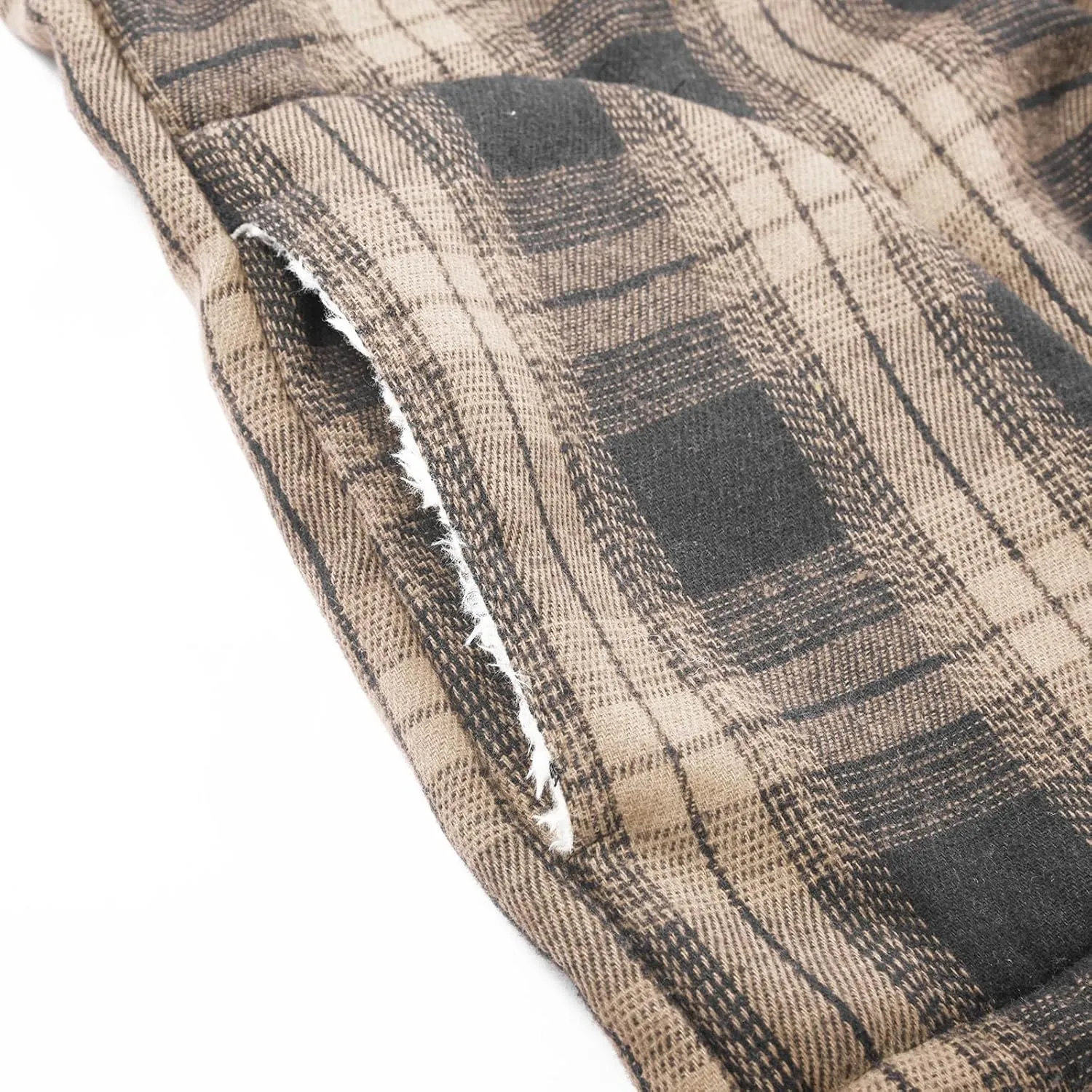 LCMTWX Men's Fleece Lined Flannel Shirt Jacket Sweatshirt Jacket Button Collar Warm Sweater Coat Shirt Plaid Cotton